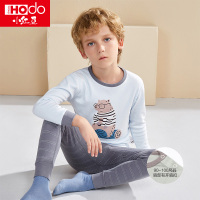 小红豆儿童内衣套装男童精梳棉柔软舒适秋衣秋裤纯棉套装儿童低圆秋衣秋裤套装