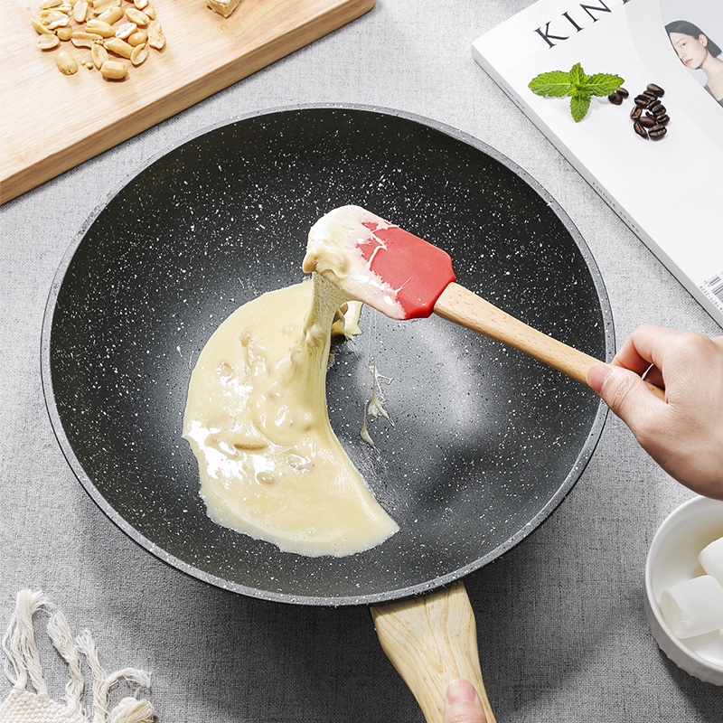 炊大皇厨具套装全套家用电磁炉厨房锅具炒锅麦饭石色不粘炒菜锅 麦饭石色3件高清大图