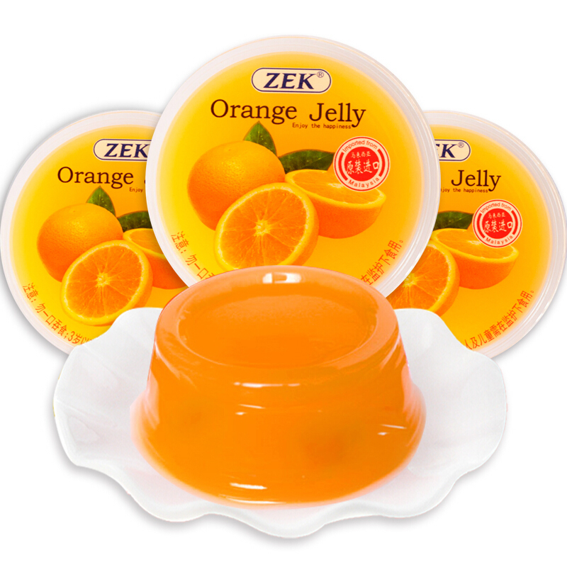 马来西亚进口 ZEK香橙味果冻255g(85g*3) 水果味儿童零食 进口食品