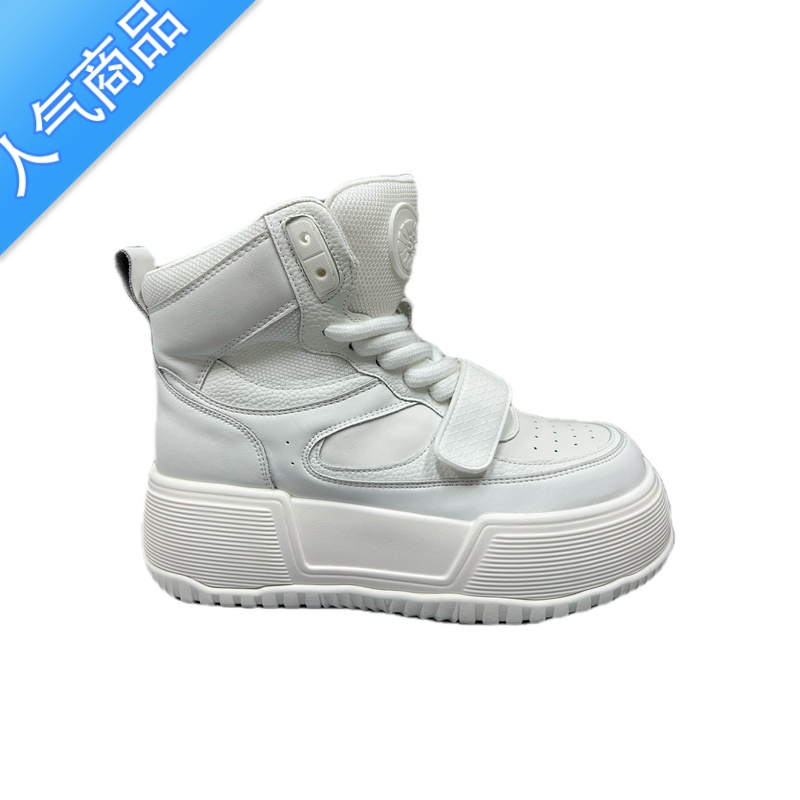 SUNTEK高帮松糕底休闲鞋魔术贴潮鞋2023年秋季新款女鞋小白鞋百搭高清大图