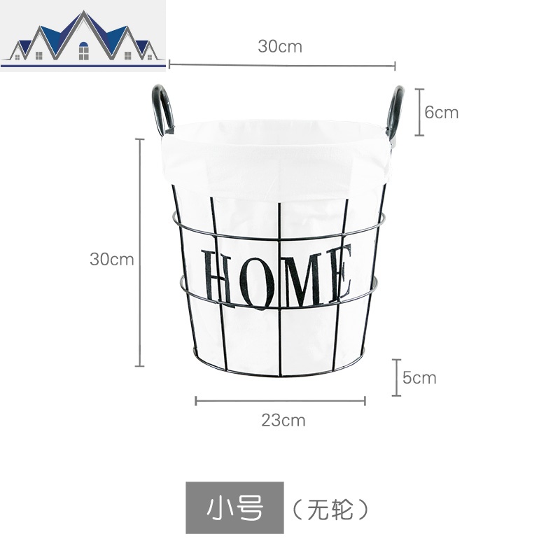 一森日式脏衣篮脏衣服收纳筐桶篓简约铁艺洗衣篮大号玩具衣物北欧 三维工匠收纳篮 圆形小号（无轮子）