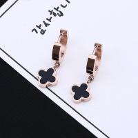 韩国钛钢山茶花珍珠坠耳环18K玫瑰金百搭时尚简约气质耳钉女饰送女朋友老婆生日礼物送女朋友七夕情人节礼物