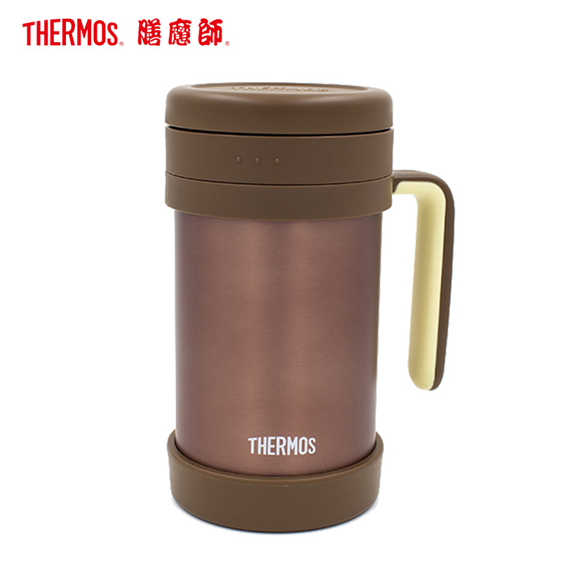 膳魔师(THERMOS)保温杯 TCMF-500 红棕色 500ML/带茶漏/泡茶杯/304不锈钢保温杯水杯便携保温杯
