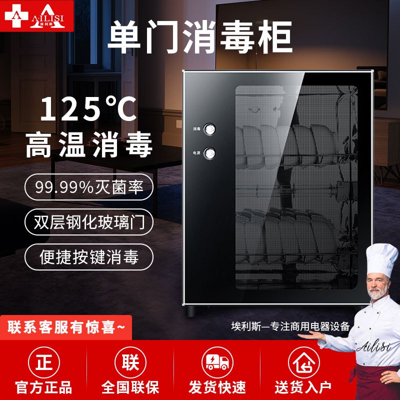 埃利斯(AILISI)60L二星级消毒柜 立式台式嵌入式商用高温红外线臭氧消毒小型迷你碗柜按键款ZTP-60K2
