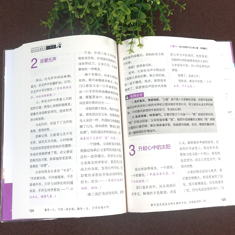 2册]初中优秀作文+分类作文 初中通用 [正版]新版 初中生作文一本全中学生语文作文书大全满分素材初中初一七7八8年级9高清大图