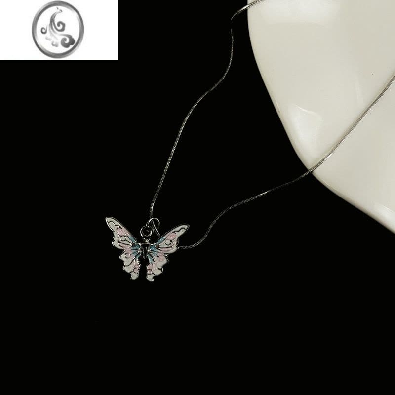 JiMi十里间[彩蝶]甜美浪漫蝴蝶项链百搭少女小众清新锁骨链图片