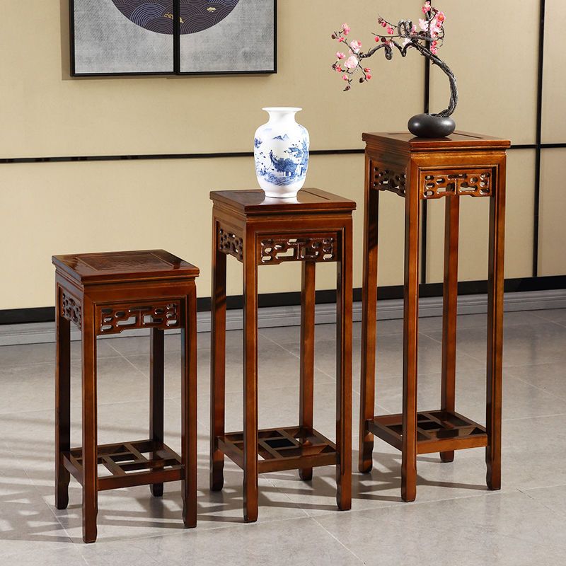 工匠时光实木花架客厅中式仿古家具多层落地仿红木花架四方形花几盆景