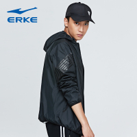 鸿星尔克(ERKE)男士运动服外套2018新款休闲夹克连帽防风衣茄克51218308033