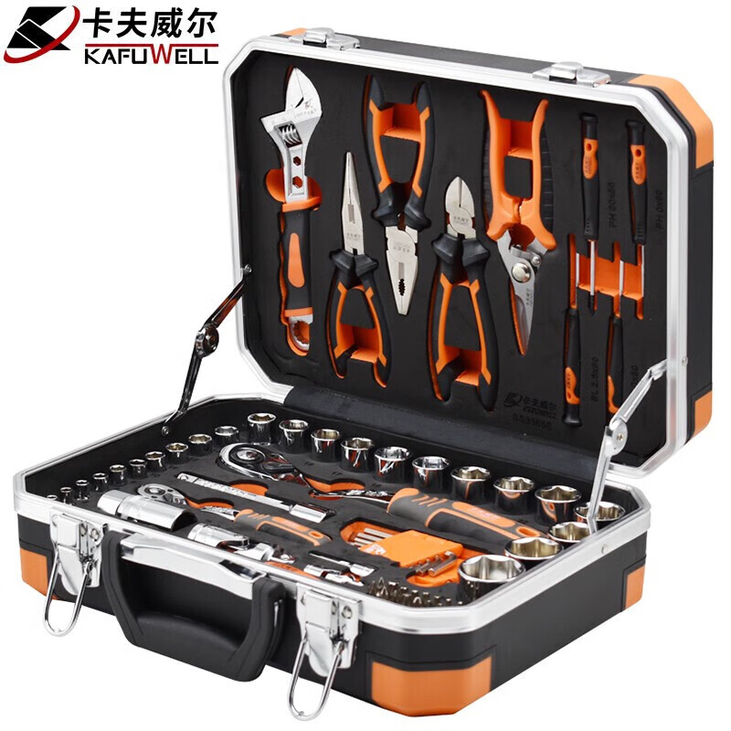 卡夫威尔 综合工具套装 多功能五金工具组 高精度耐用设计 便携收纳盒 专业级工具组合高清大图