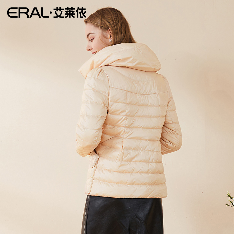 艾莱依2015冬装新款 韩版修身双排扣立领短款羽绒服女ERAL2020D