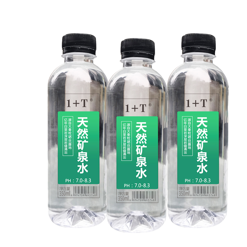 1+T 天然矿泉水 350ml*24瓶/箱高清大图