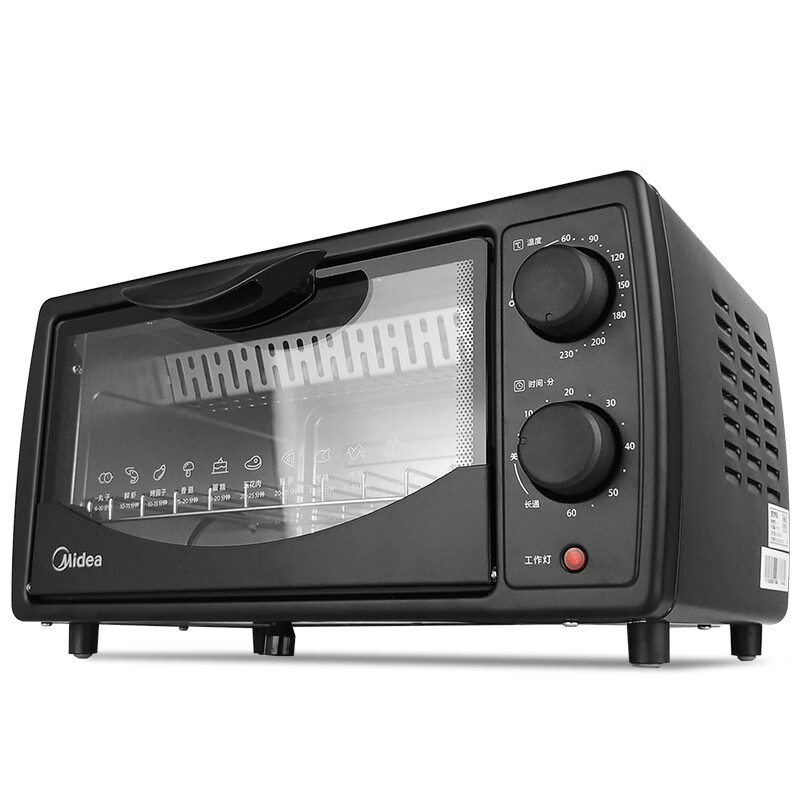 美的(Midea)电烤箱 T1-108B 10L-机械式迷你家用烤箱双层烤位烘焙入门简易操作低碳节能