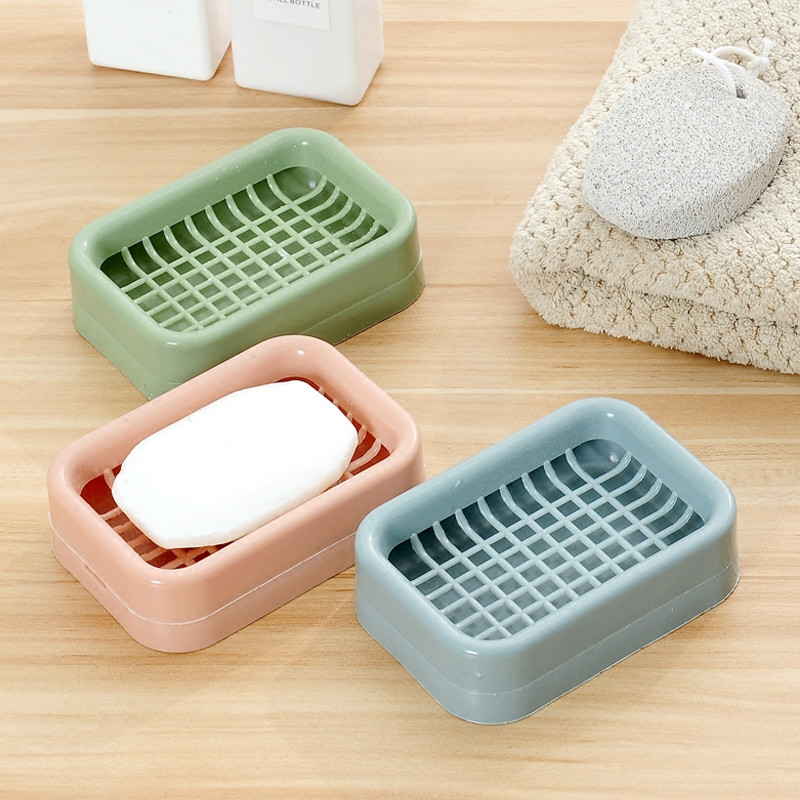 得丰沥水肥皂盒家用北欧创意带盖大号皂架塑料简约欧式双层香皂盒