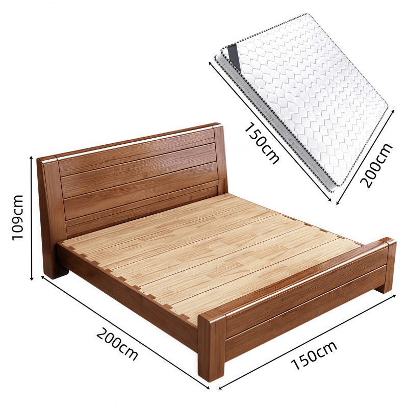 鑫木樽单人床+床垫1.5米套高清大图