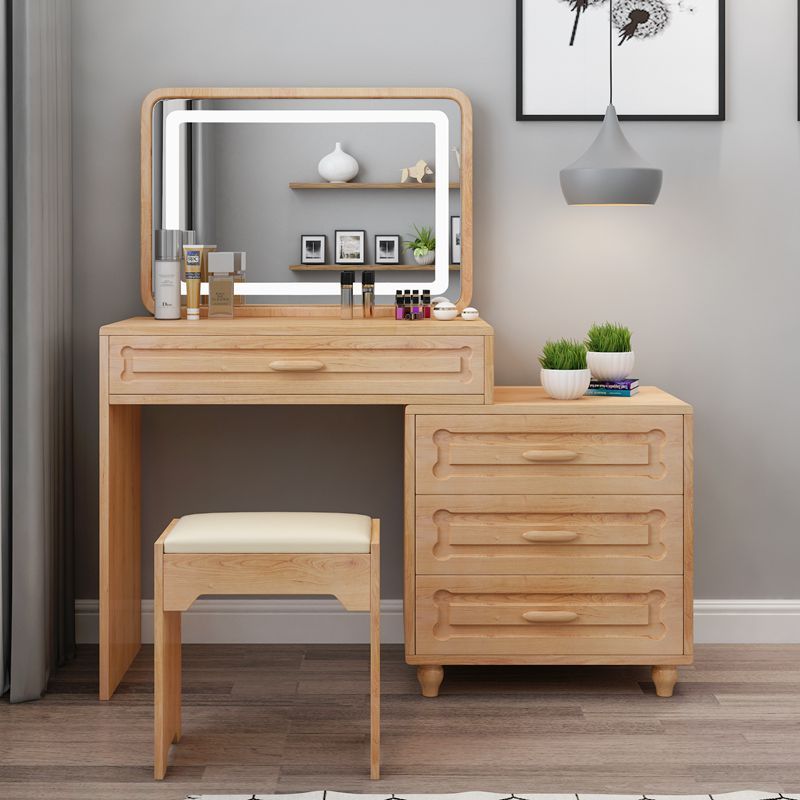 梳妆台卧室小户型迷你闪电客化妆桌收纳柜一体现代简约化妆柜实木化妆