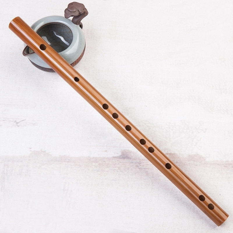 笛子初学成人零基础cos道具男女古风乐器学生入门儿童短横素竹笛棕色c