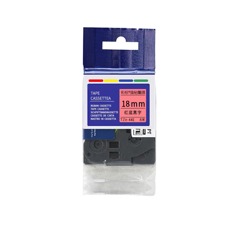 彩标 TZe-441 18mm 标签色带(计价单位:个)红底黑字