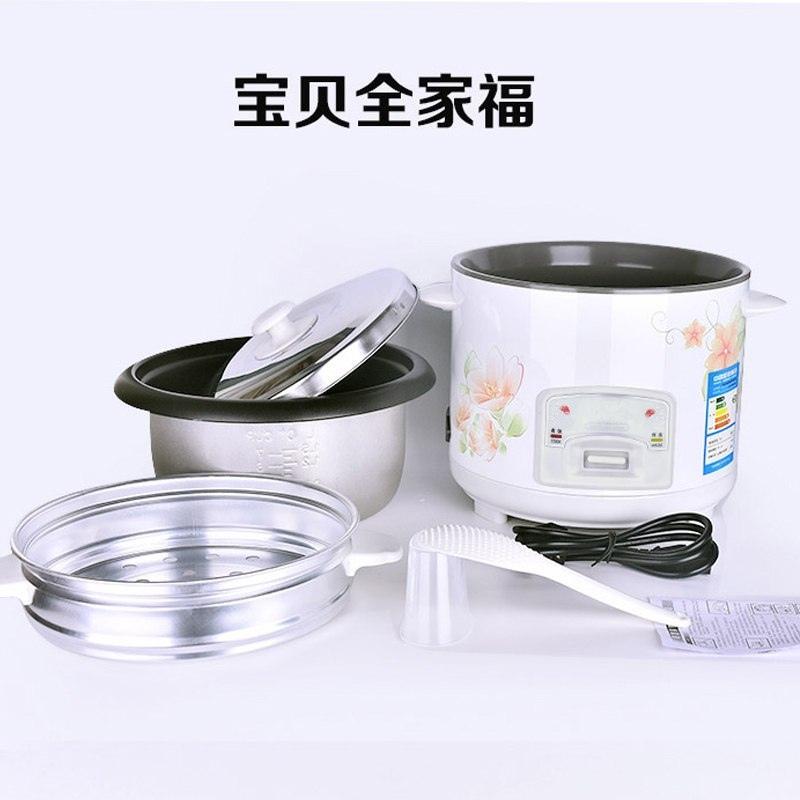 时光旧巷煮饭锅旧式煮粥开关汤5焖分离蒸格锅盖普通电饭锅2升老人稀饭蒸。 豪华白色款4升[配铁合金内胆]带