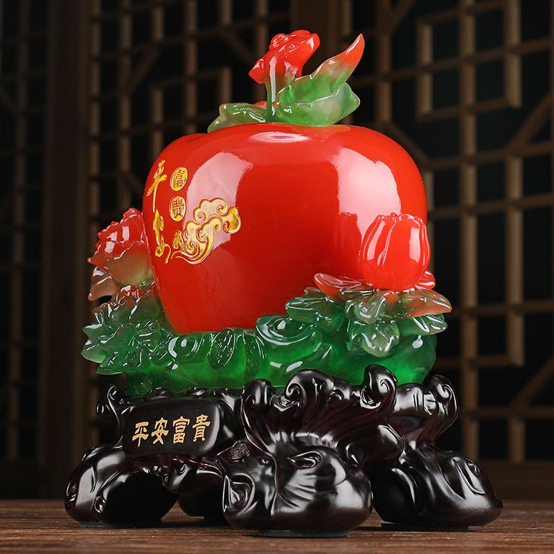 美帮汇苹果摆件客厅创意玄关隔断家居酒柜电视柜装饰品摆设乔迁新居礼品高清大图