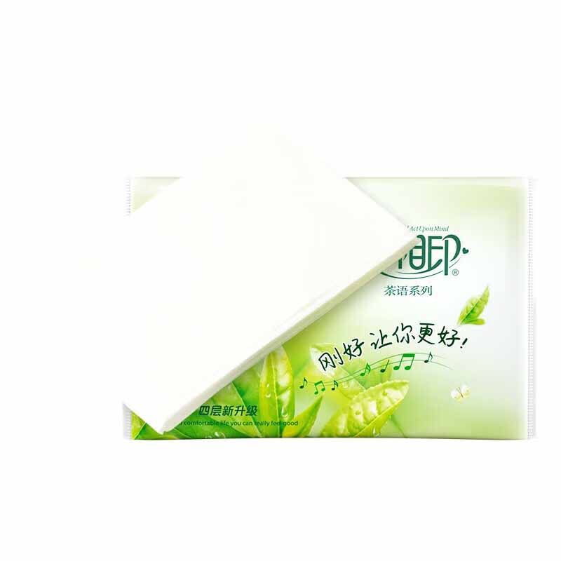 心相印皮夹纸手帕纸茶语面巾纸3层8包*48条W910高清大图