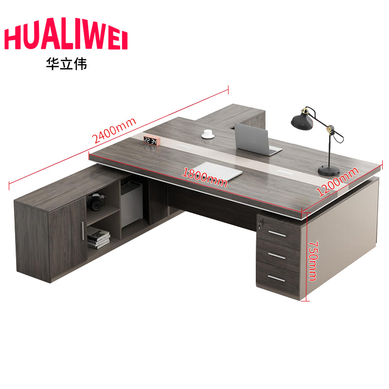 办公桌木+侧柜高清大图