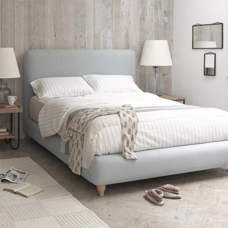 北欧布艺床现代简约单人床15米小户型12m软包床可拆洗布床