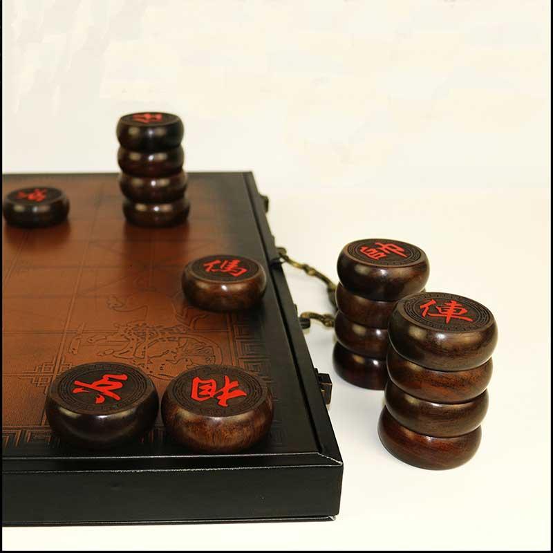 礼品之家 中国实木象棋套装 红木象棋 外事礼品 大号 实木 折叠棋盘 孝敬老人生日礼物