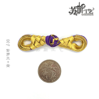 苏斯 手工盘扣唐装扣旗袍扣双色空心琵琶扣古装扣喜贴扣喜服盘扣实心琵琶盘扣 空心紫罗兰+金