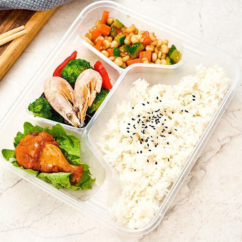 珂美芙 食品级加厚餐盒一次性餐盒 四格 个高清大图