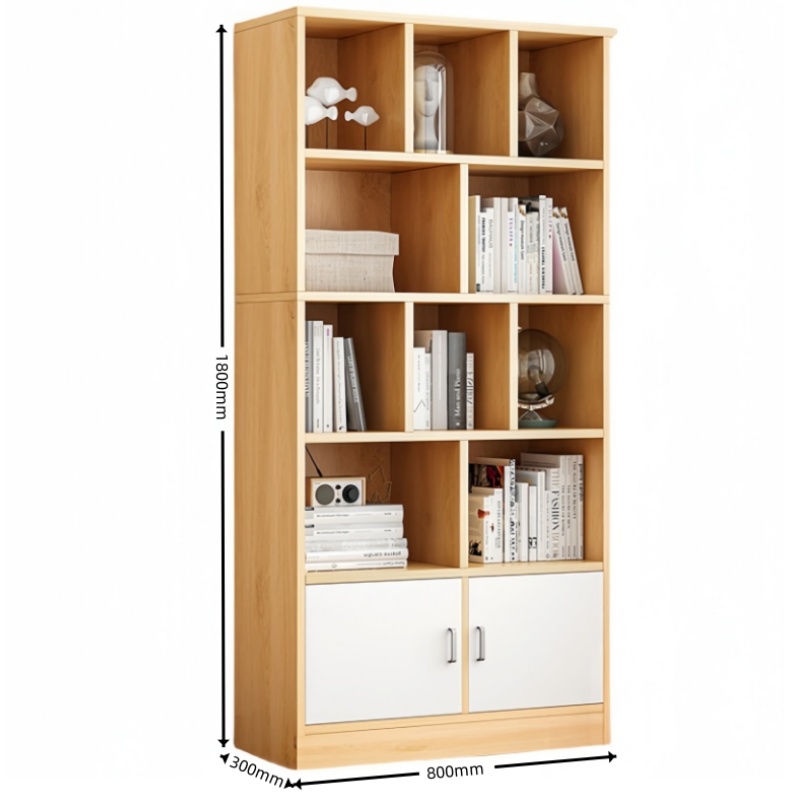 攸形书柜两门80*30*180cm台高清大图