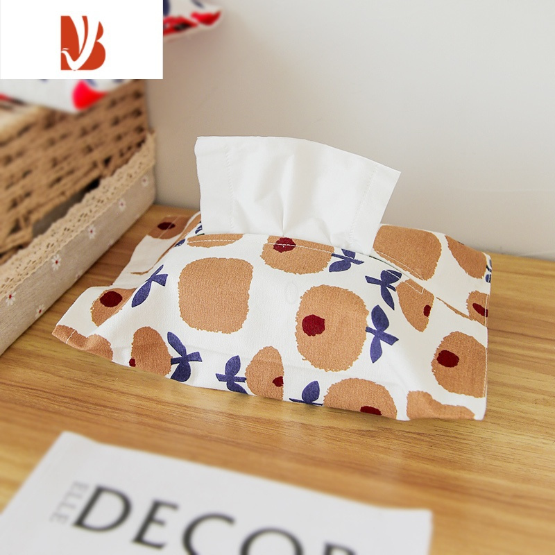 三维工匠丹麦设计田园风纸巾袋车载椅背抽纸包布艺可爱家用纸巾盒挂式车用 无挂绳-黄白花朵