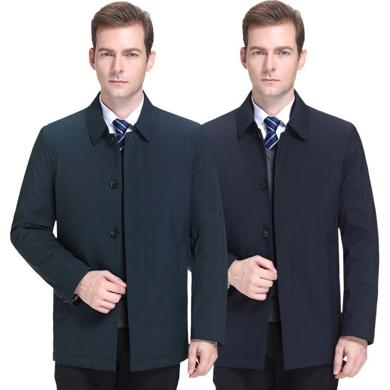 免费试穿 2024春秋正品新款夹棉夹克男士外套加厚爸爸冬装翻领休闲中老年茄克衫棉衣高端外套正品官方旗舰店高清大图