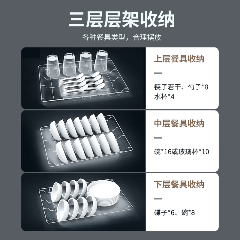 澳柯玛(AUCMA) 消毒柜 家用 立式 小型 二星级高温 厨房碗筷餐具消毒碗柜 双门台式ZTD98H-GS