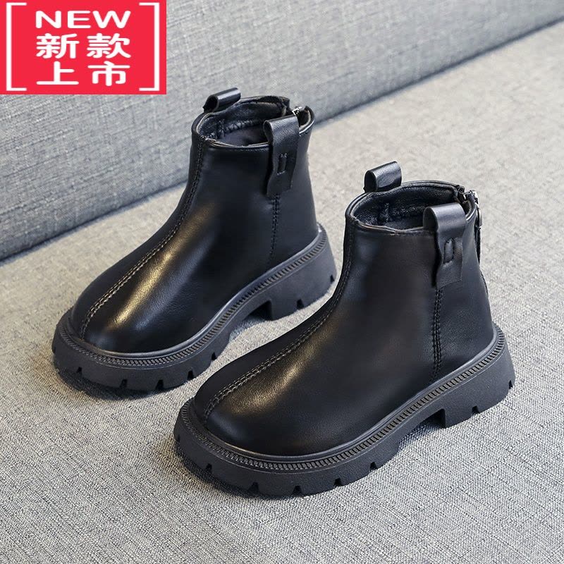 可莉允童鞋女童靴子2022新款春秋款儿童马丁靴中大童秋冬洋气小女孩皮靴图片