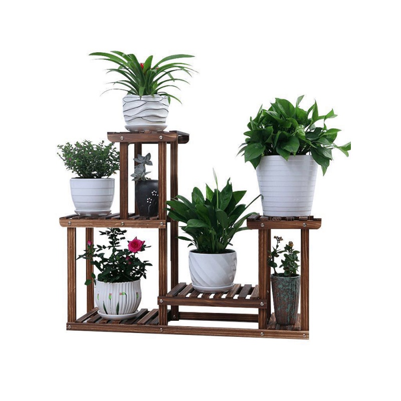 花架花架子多层室内木质小空间置物架实木客厅落地式阳台小花盆架高清大图
