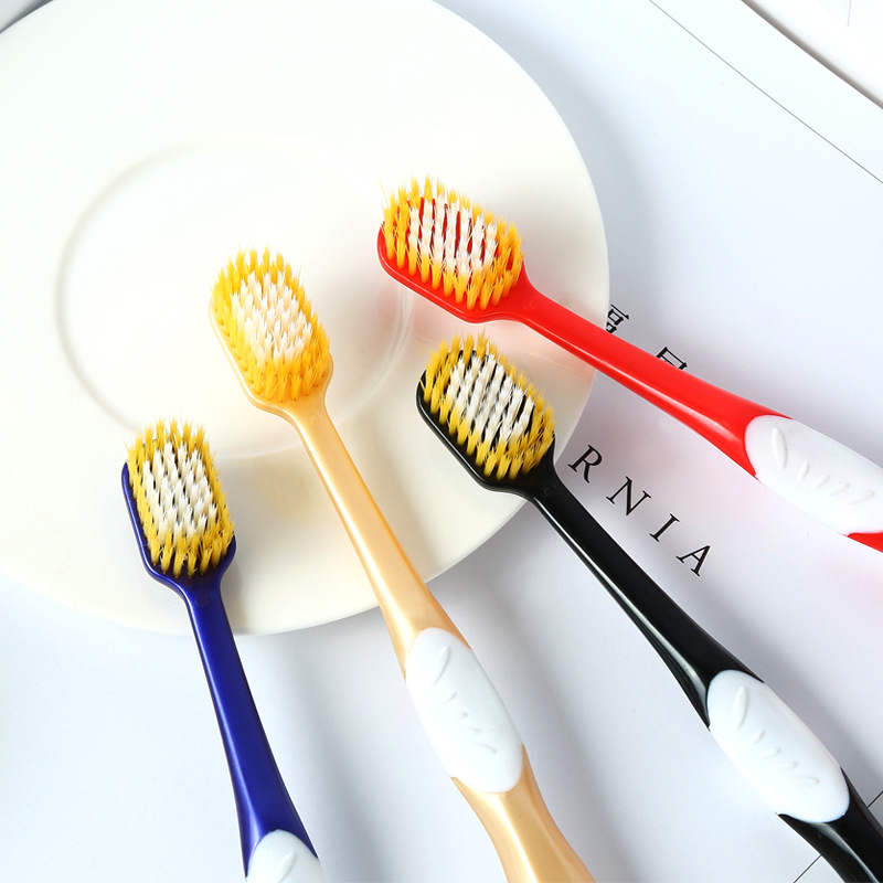 葵雨 日系宽头牙刷细丝软毛成人牙刷 4支/组 颜色随机高清大图