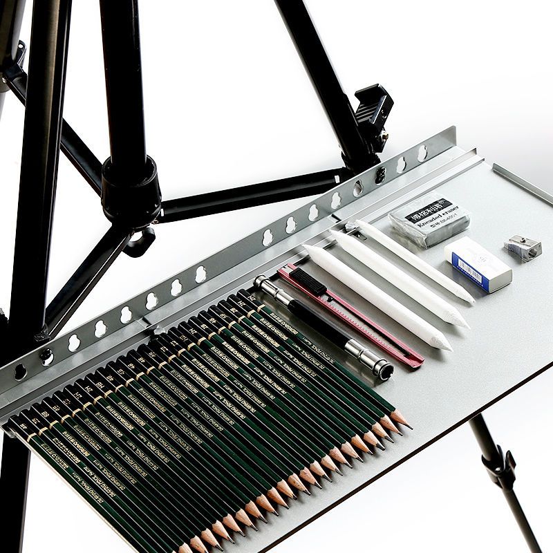 素描画架画板套装折叠便携三脚架初学美术绘画写生手摇支架托盘