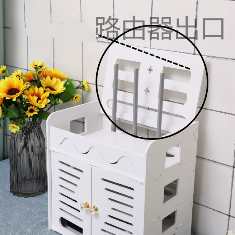 家柏饰(CORATED)路由器收纳盒wifi收纳盒壁挂免打孔电源电线插排收纳盒机顶盒收纳高清大图
