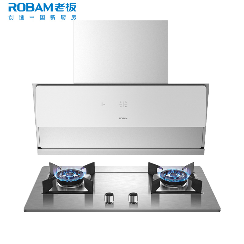 老板(ROBAM)烟灶套餐两件套侧吸触控式挥手智控22立方抽油烟机+4.7kW灶具厨电套装28X2+37G7A