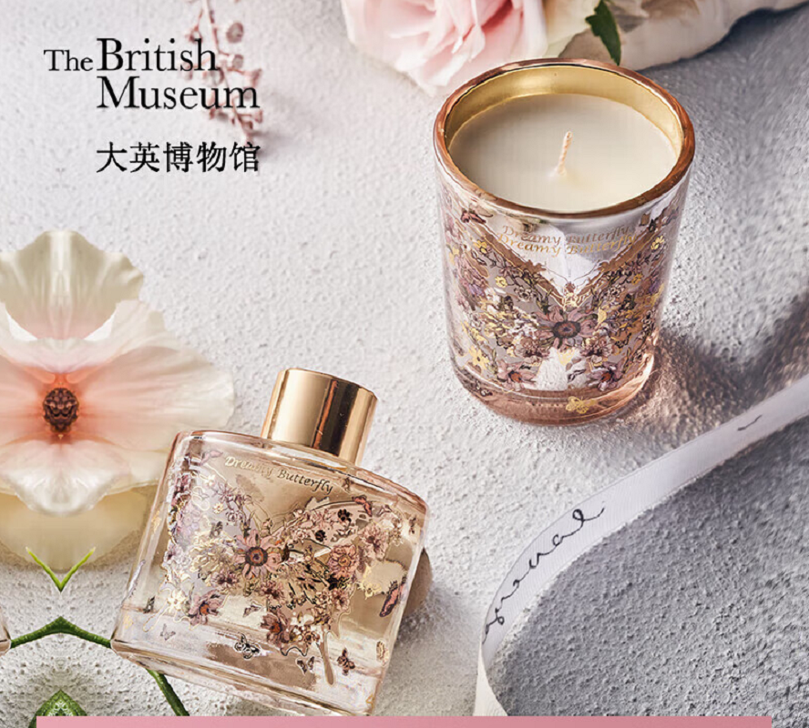 大英博物馆生日礼物蝴蝶梦境卧室香氛蜡烛香薰礼盒散香
