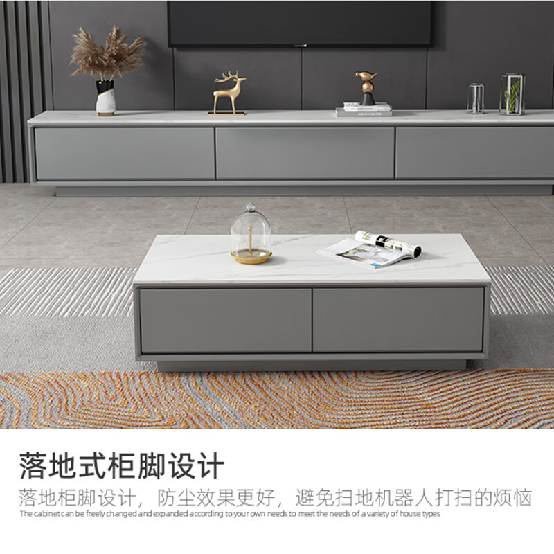 域赢岩板电视柜家用客厅收纳柜简约风落地储物柜2米颜色可选
