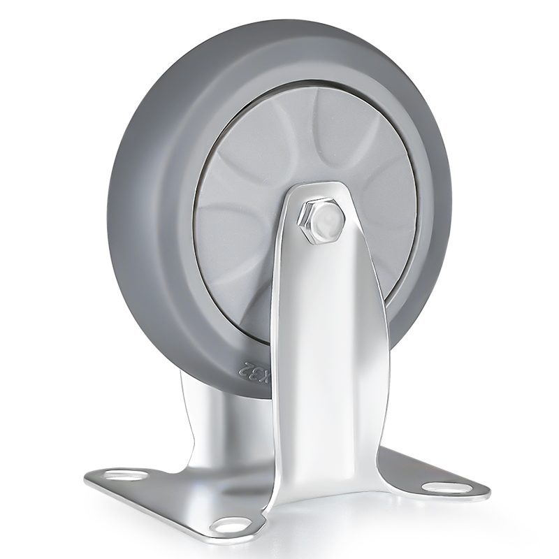 静音5寸万向轮重型加厚支架脚轮 5寸灰色轻型万向85x75