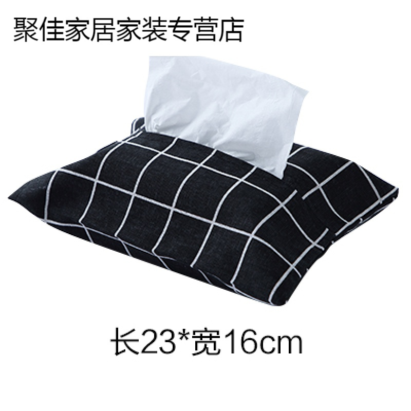 家柏饰(CORATED)布艺纸巾盒抽纸袋车载棉麻纸巾包抽纸盒卫生纸袋式抽纸套高清大图