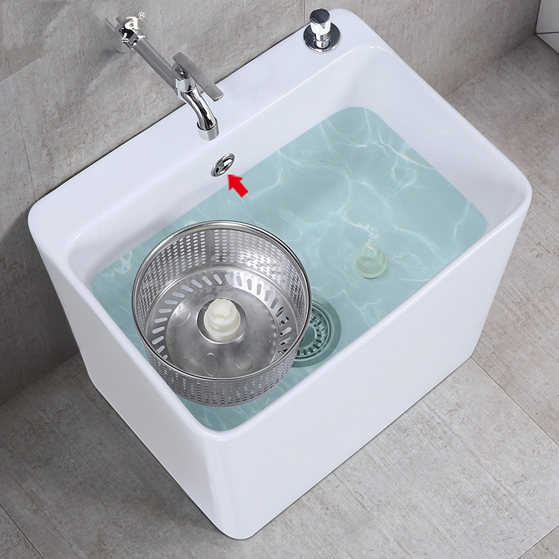 双驱动洗拖把池阳台卫生间藤印象旋转拖布池家用陶瓷墩布池拖帕池