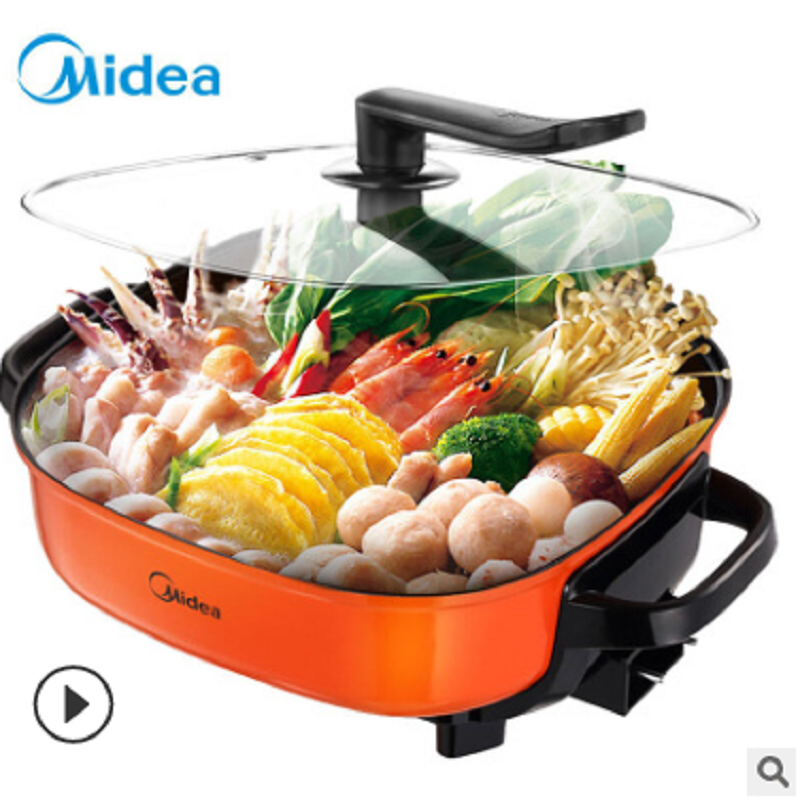美的（Midea）电火锅MC-LHN30A家用多功能6L电煮锅电热锅电炒锅