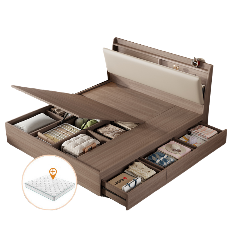 铭思达实木储 物床高清大图