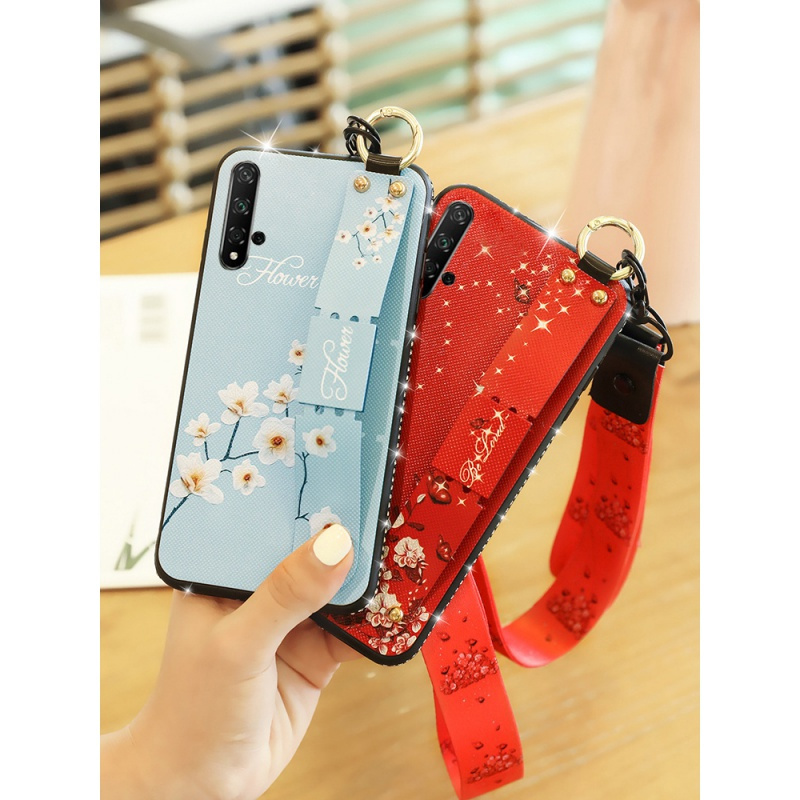 华为荣耀20s手机壳20i女款pro硅胶20青春版腕带全包防摔软壳个性麦芒8