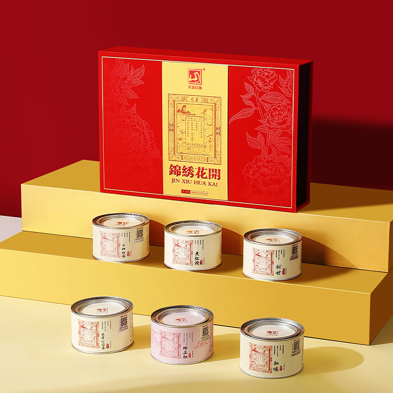[元正]锦绣花开礼盒 红茶特级正宗武夷山小种红茶罐装武夷红茶茶叶 1盒 300g/盒高清大图