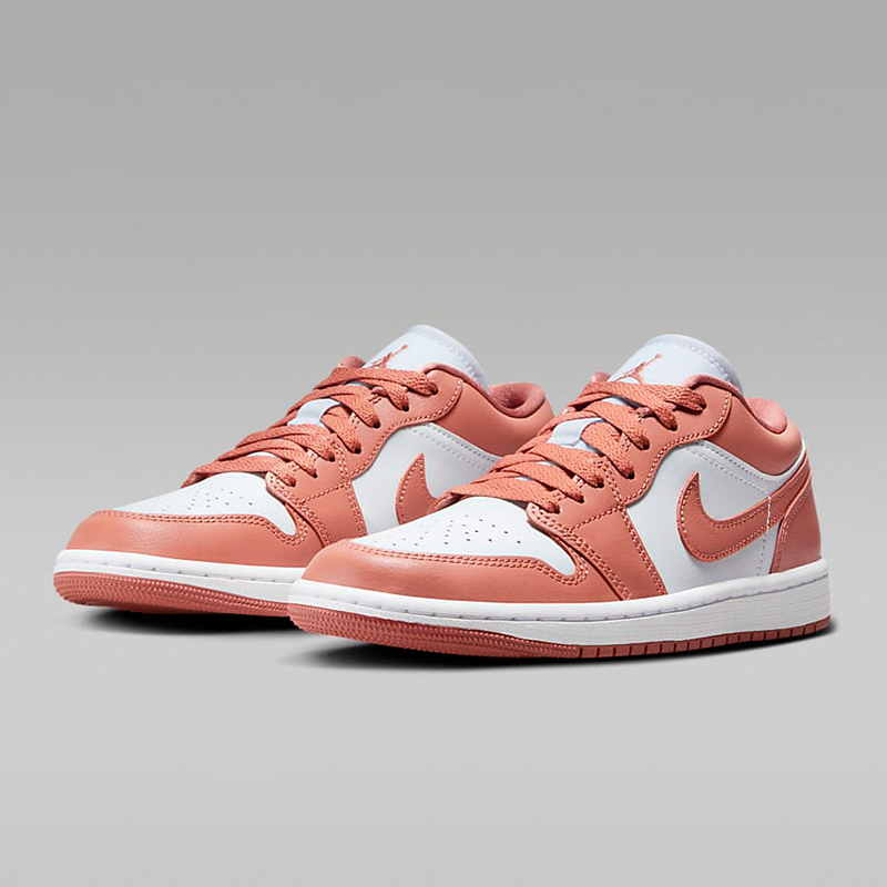 耐克女鞋nike jordan 1 aj1 白红橙粉 低帮复古篮球鞋dc0774-080
