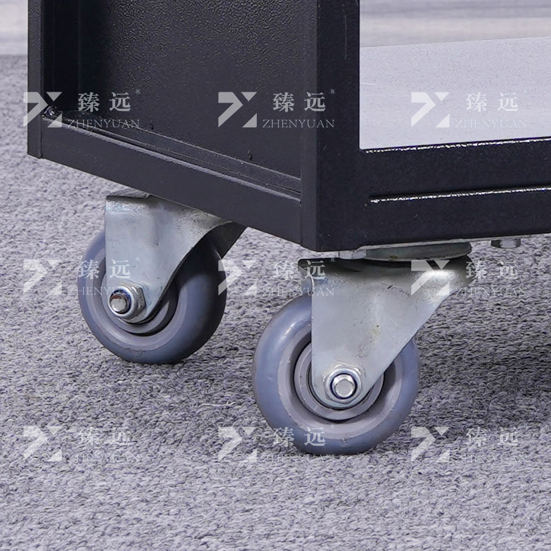 臻远 ZY4092904 档案室推车图书馆小推车手推车 3层平板推车黑色高清大图